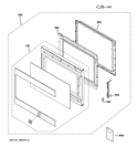 DOOR PARTS Diagram and Parts List for CEB1590SS1SS  General Electric Microwave