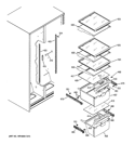 FRESH FOOD SHELVES Diagram and Parts List for HSM22IFTASA  Hotpoint Refrigerator