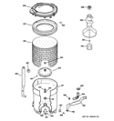 TUB, BASKET & AGITATOR Diagram and Parts List for GTWP2005M2CC  General Electric Washer
