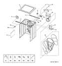 CABINET & TOP PANEL Diagram and Parts List for DCCH480EK0WW  General Electric Dryer