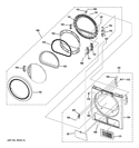FRONT PANEL & DOOR Diagram and Parts List for DCCH480EK0WW  General Electric Dryer