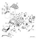MOTOR & BLOWER ASSEMBLY Diagram and Parts List for DCCH480EK0WW  General Electric Dryer