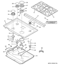 COOKTOP Diagram and Parts List for P2S975DEP3BB  General Electric Range