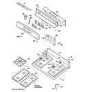 CONTROL PANEL & COOKTOP Diagram and Parts List for JGB250GET2SA  General Electric Range