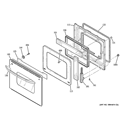 DOOR Diagram and Parts List for JKP30DP2CC  General Electric Wall Oven