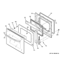 DOOR Diagram and Parts List for JKS10DP2BB  General Electric Wall Oven