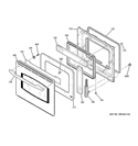 DOOR Diagram and Parts List for PK916DR2WW  General Electric Wall Oven