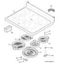 COOKTOP Diagram and Parts List for JB655ST2SS  General Electric Range