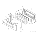 UPPER DOOR Diagram and Parts List for JB850ST1SS  General Electric Range