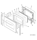 LOWER DOOR Diagram and Parts List for JB850ST1SS  General Electric Range