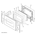 LOWER DOOR Diagram and Parts List for JB870ST1SS  General Electric Range