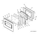 DOOR Diagram and Parts List for JCKP70SP3SS  General Electric Wall Oven