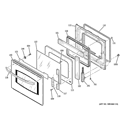 DOOR Diagram and Parts List for JKP35DP4WW  General Electric Wall Oven