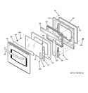 DOOR Diagram and Parts List for JKS10SP3SS  General Electric Wall Oven