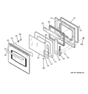 DOOR Diagram and Parts List for PCK916DR2WW  General Electric Wall Oven