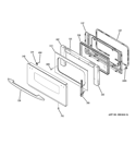 DOOR Diagram and Parts List for PT925DN3BB  General Electric Wall Oven