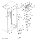 FREEZER SECTION Diagram and Parts List for ZISP480DTBSS  General Electric Refrigerator
