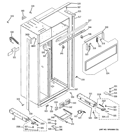 CASE PARTS Diagram and Parts List for ZISP480DTBSS  General Electric Refrigerator