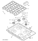 CONTROL PANEL & COOKTOP Diagram and Parts List for PGP943SET1SS  General Electric Cooktop