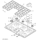 CONTROL PANEL & COOKTOP Diagram and Parts List for PGP966SET1SS  General Electric Cooktop