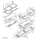 FRESH FOOD SHELVES Diagram and Parts List for CFCP1RKBA SS  General Electric Refrigerator