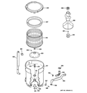 TUB, BASKET & AGITATOR Diagram and Parts List for HTAP1000M2WW  Hotpoint Washer