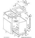 CABINET, COVER & FRONT PANEL Diagram and Parts List for HTWP1000M2WW  Hotpoint Washer