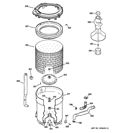 TUB, BASKET & AGITATOR Diagram and Parts List for HTWP1000M2WW  Hotpoint Washer