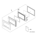 DOOR PARTS Diagram and Parts List for JES1651SR1SS  General Electric Microwave
