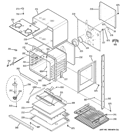 LOWER OVEN Diagram and Parts List for PT960DR1BB  General Electric Wall Oven