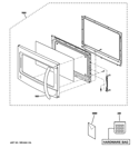 DOOR PARTS Diagram and Parts List for JVM1810DS1BB  General Electric Microwave