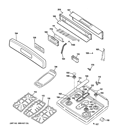 CONTROL PANEL & COOKTOP Diagram and Parts List for JGB500DEP2WW  General Electric Range