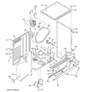DRYER CABINET & MOTOR Diagram and Parts List for WSM2420D4WW  General Electric Washer Dryer Combo