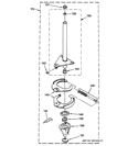 BRAKE & DRIVE TUBE PARTS Diagram and Parts List for WSM2420D4WW  General Electric Washer Dryer Combo