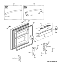 FREEZER DOOR Diagram and Parts List for GFSF6KEXABB  General Electric Refrigerator