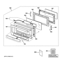 DOOR PARTS Diagram and Parts List for JVM2052DN1BB  General Electric Microwave