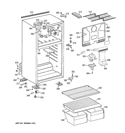 CABINET Diagram and Parts List for GTE16CBCBRWW  General Electric Refrigerator