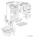 CABINET Diagram and Parts List for GTE17DBCBRWW  General Electric Refrigerator