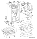 CABINET Diagram and Parts List for GTE17GBCBRWW  General Electric Refrigerator