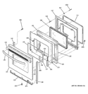 DOOR Diagram and Parts List for JB3001R3SS  General Electric Range