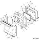 DOOR Diagram and Parts List for JB645CP3BB  General Electric Range