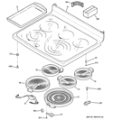 COOKTOP Diagram and Parts List for PB920DP3BB  General Electric Range