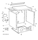 CABINET Diagram and Parts List for DCCB330EJ1WC  General Electric Dryer