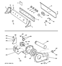 BACKSPLASH, BLOWER & MOTOR ASSEMBLY Diagram and Parts List for DISR473DGBWW  General Electric Dryer