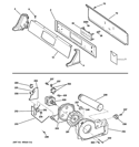 BACKSPLASH, BLOWER & MOTOR ASSEMBLY Diagram and Parts List for DNCD450EG9WC  General Electric Dryer