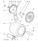 DRUM Diagram and Parts List for GRDN510GM2WS  General Electric Dryer