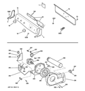 BACKSPLASH, BLOWER & MOTOR ASSEMBLY Diagram and Parts List for PTDS650GM2WT  General Electric Dryer