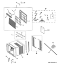 GRILLE & CHASSIS PARTS Diagram and Parts List for AEE18DQM1  General Electric Air Conditioner