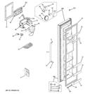 FREEZER DOOR Diagram and Parts List for GSH25JSXASS  General Electric Refrigerator