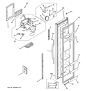 FREEZER DOOR Diagram and Parts List for GSH22JFXABB  General Electric Refrigerator